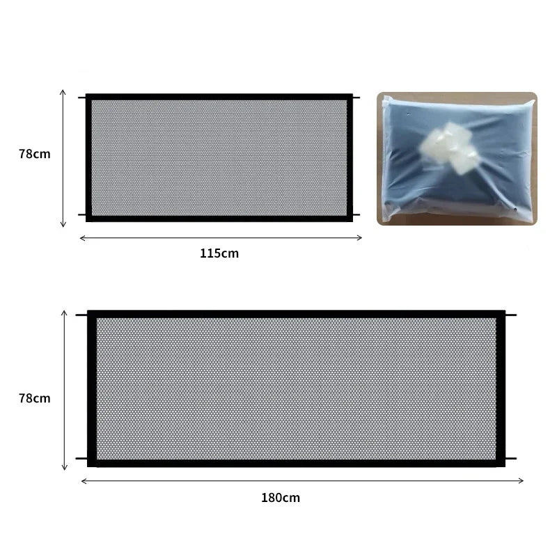 Pet Dog Barrier Fence – Folding Mesh Gate for Safe Stairs & Play