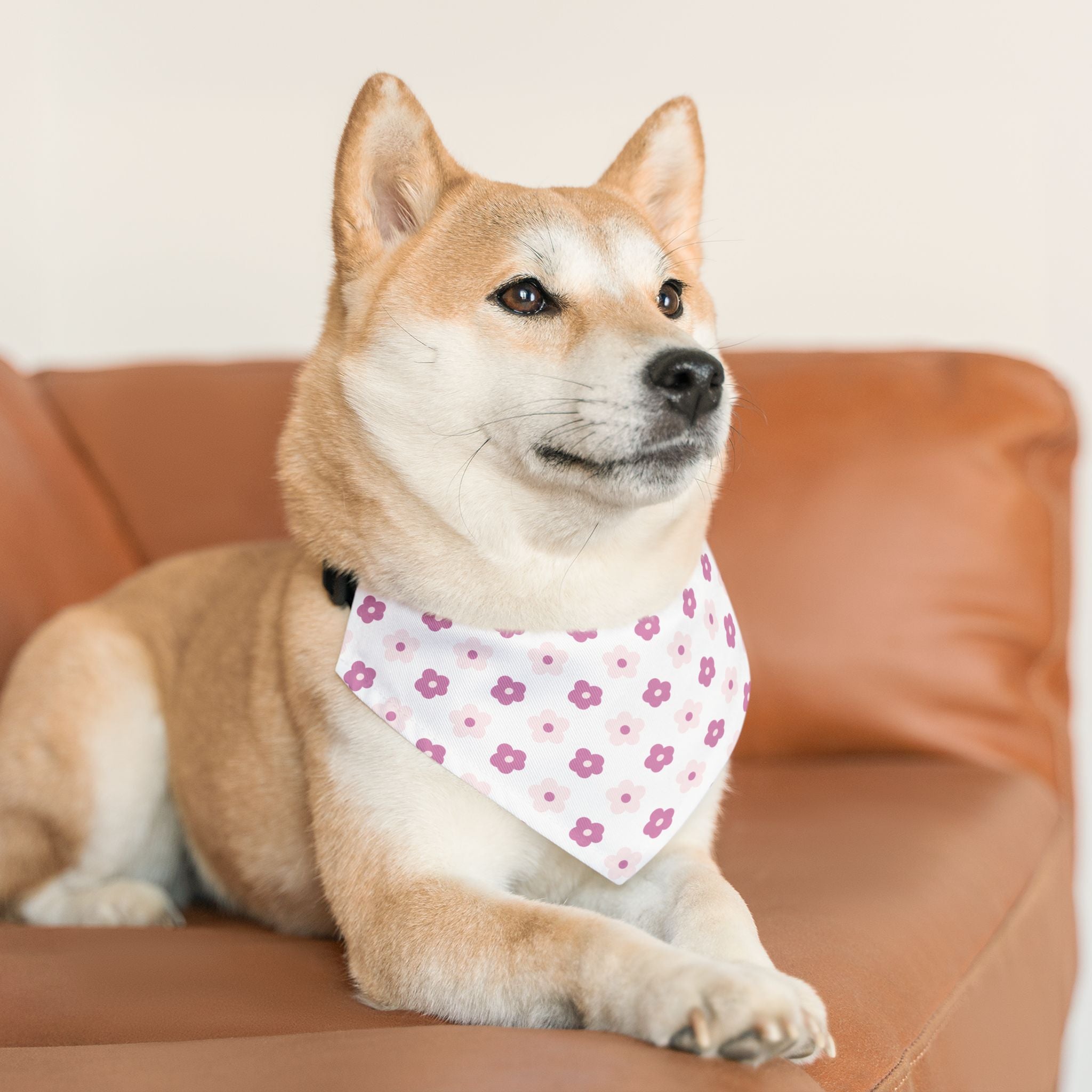 Flower Pattern 1 Pet Bandana Collar for Dogs