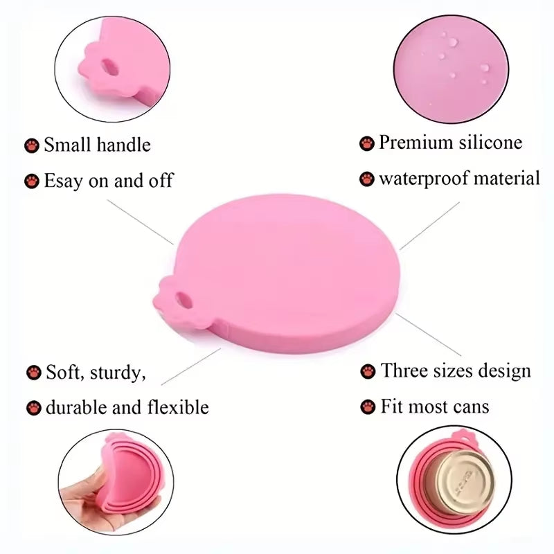 Reusable Silicone Pet Can Lid, BPA-Free, Fits Most Cans