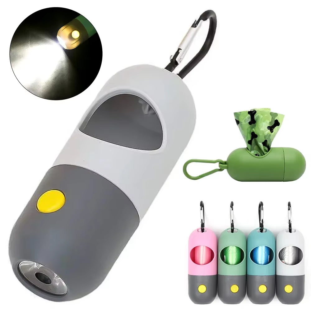 LED Dog Poop Bag Dispenser – Portable, Degradable Waste Bags