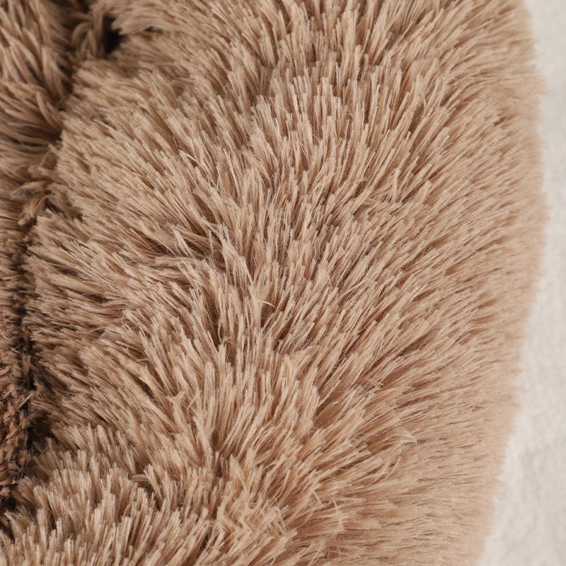 Large Fluffy Dog Bed - Cozy Sofa Style Pet Basket for Small to Medium Dogs