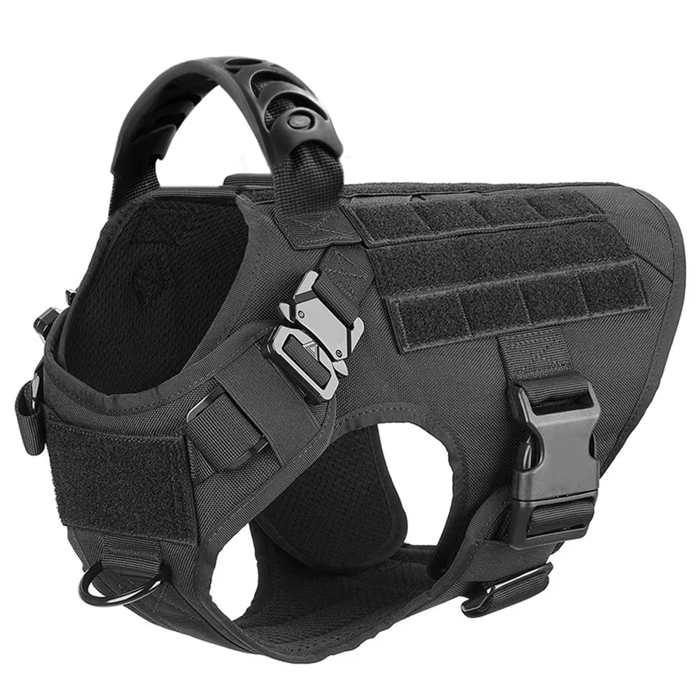 Tactical Dog Harness Leash Collar Set for Large Dogs