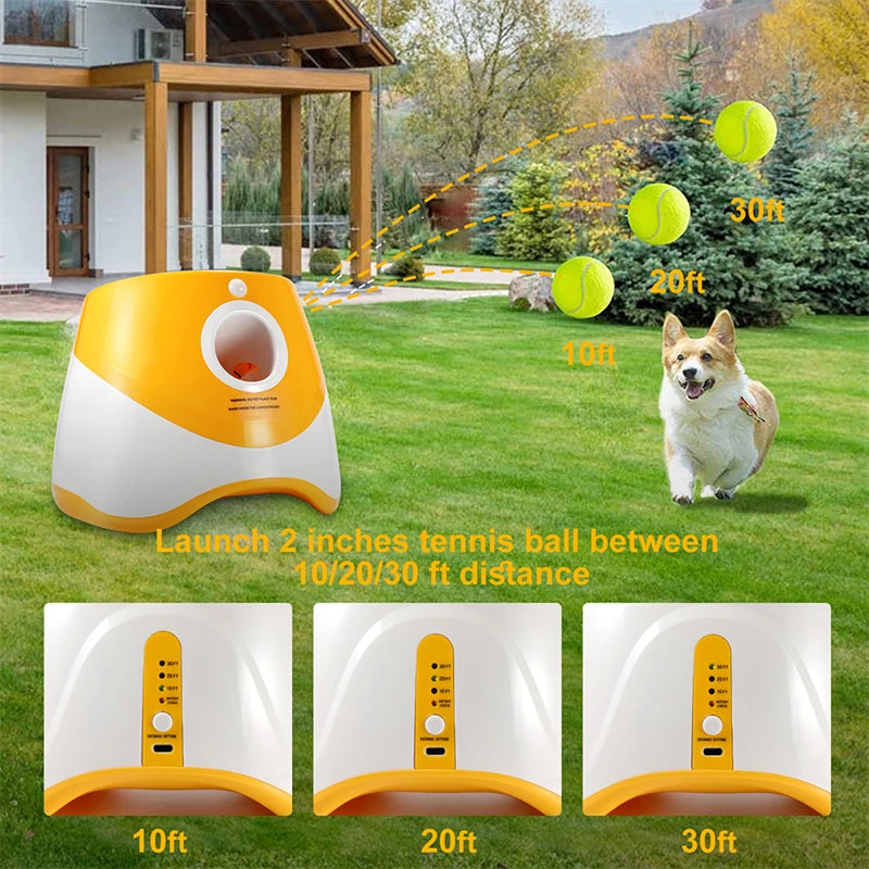 Automatic Dog Tennis Launcher Toy - Interactive Mini Throwing Machine