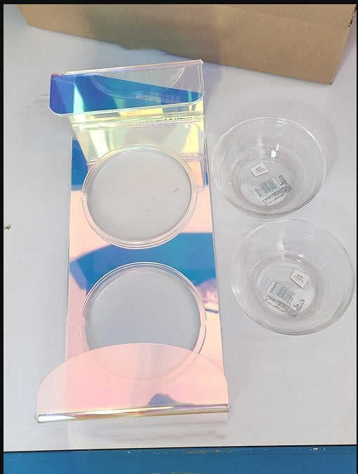 Dazzling Acrylic Pet Bowl – Iridescent Food & Water Basin