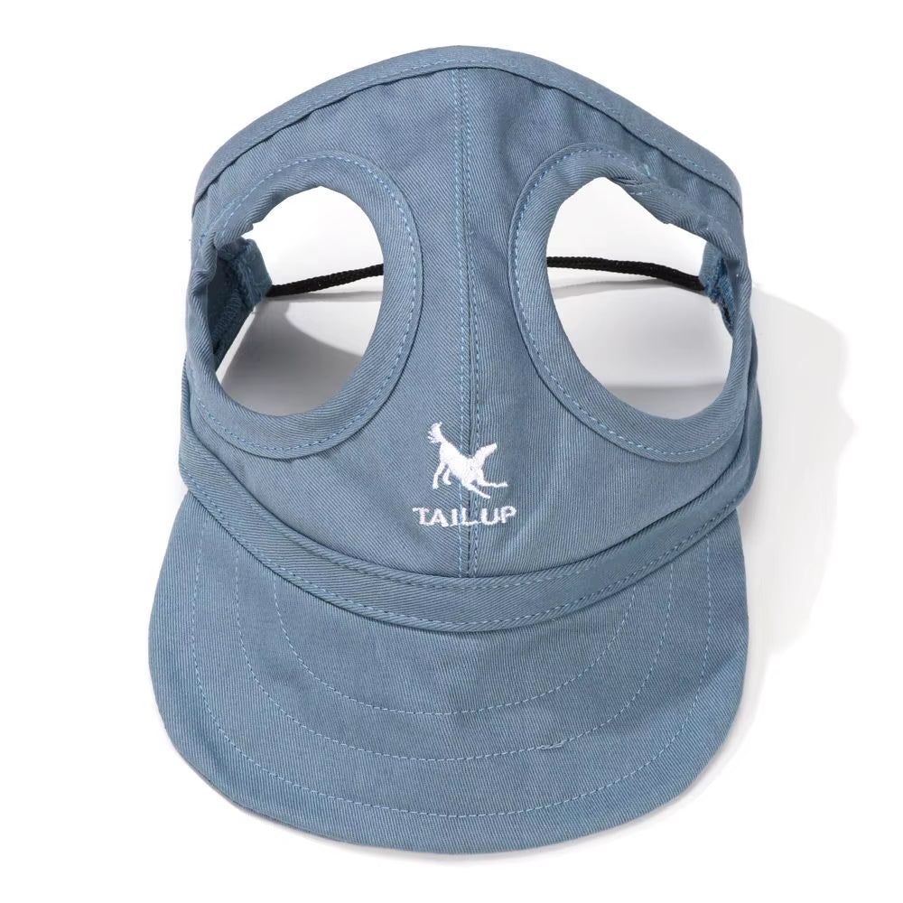 Pet Baseball Hat with Ear Holes - Adjustable Sun Cap for Pets
