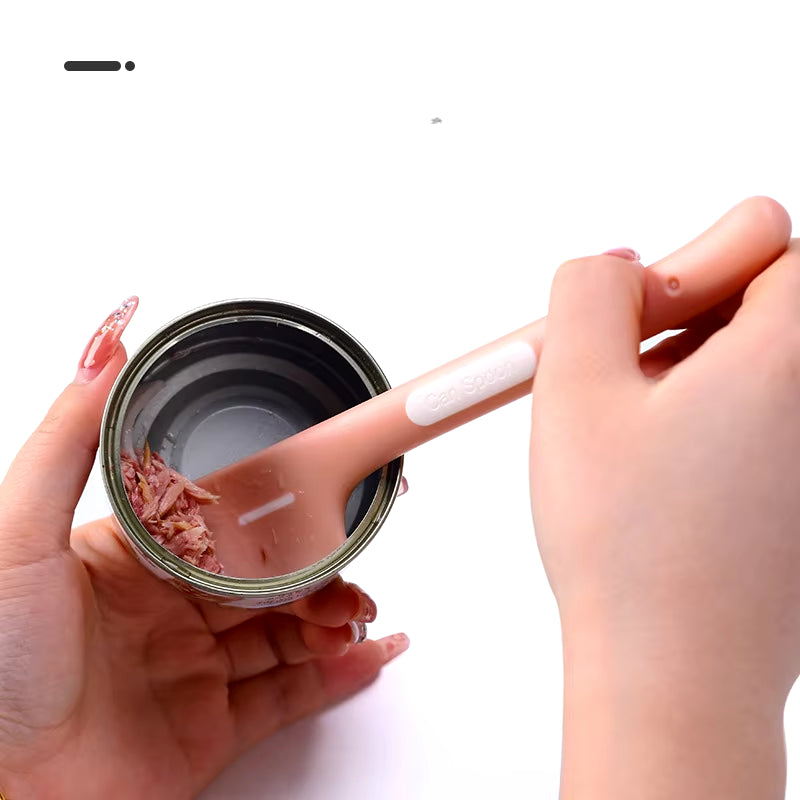 Long-Handled Cat Canning Spoon for Pet Wet Food & Lid Opening