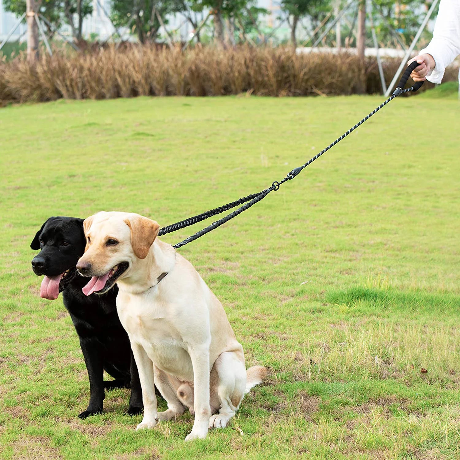 2 Dogs Leash Coupler Double Twin Lead Walking Dog Leashes