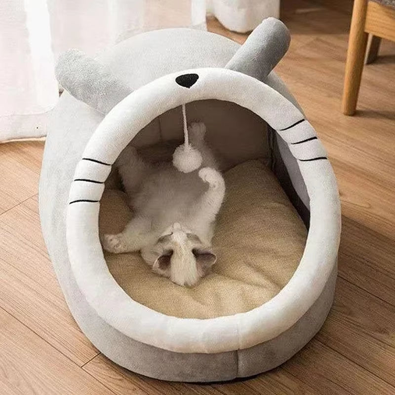 Cozy Cat Bed House Nest Cushion Tent Pet Sleeping Cave Basket