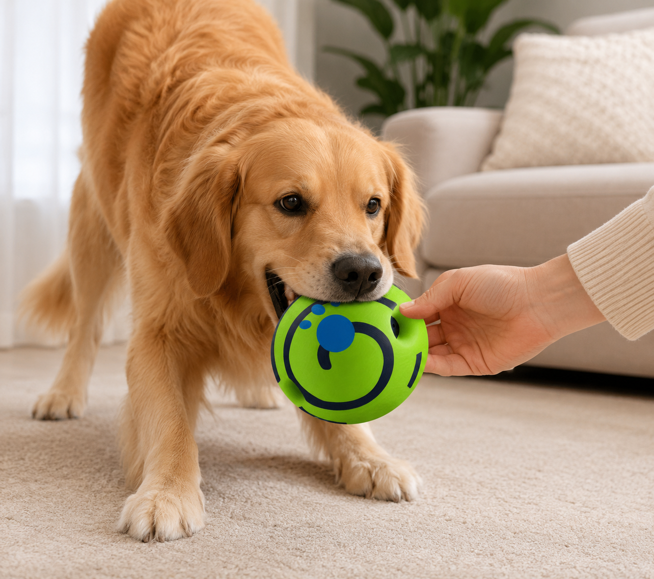 Interactive Dog Giggle Ball – Engaging Play with Durable Sound Design