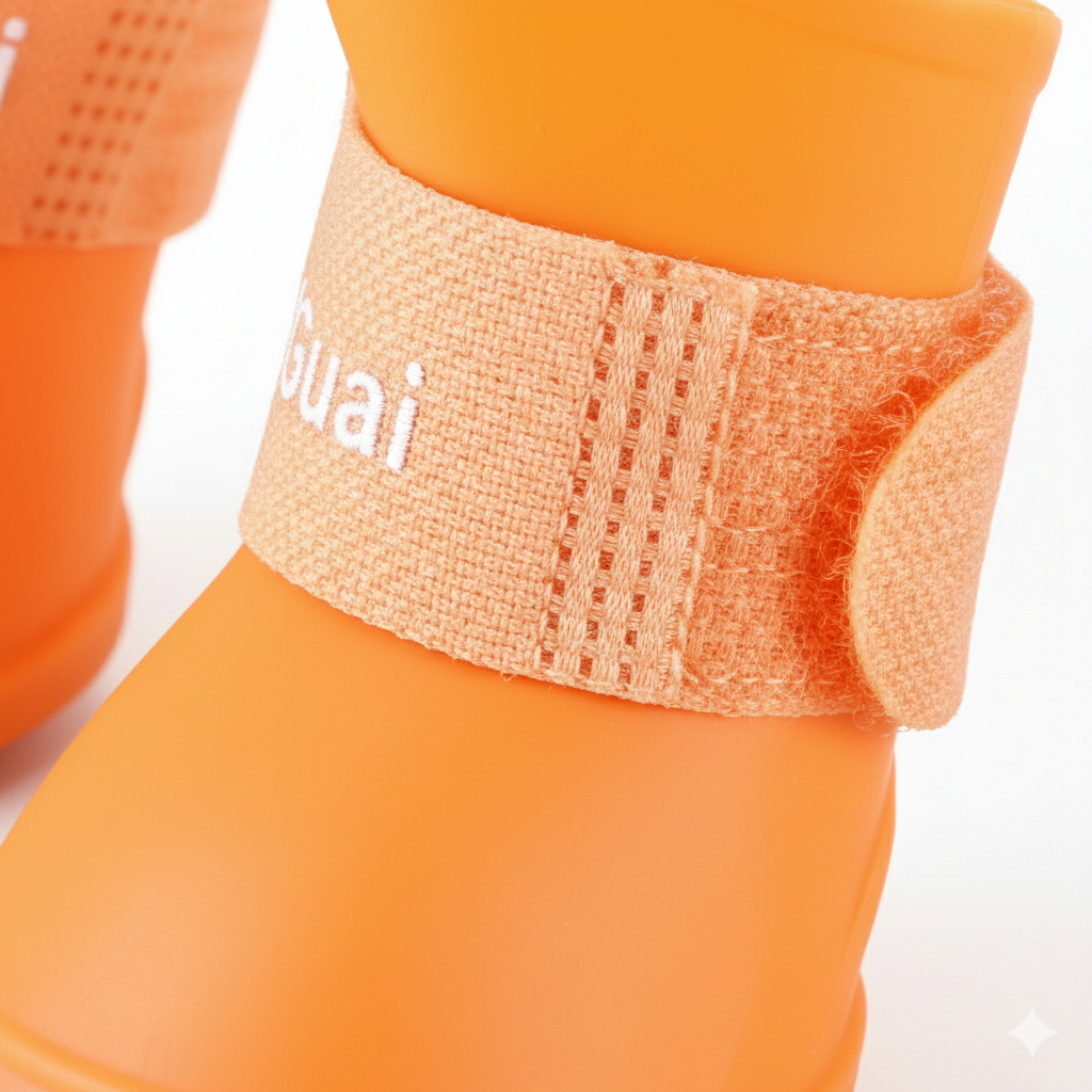 4Pcs Waterproof Anti-Slip Rubber Rain Boots for Dogs & Cats