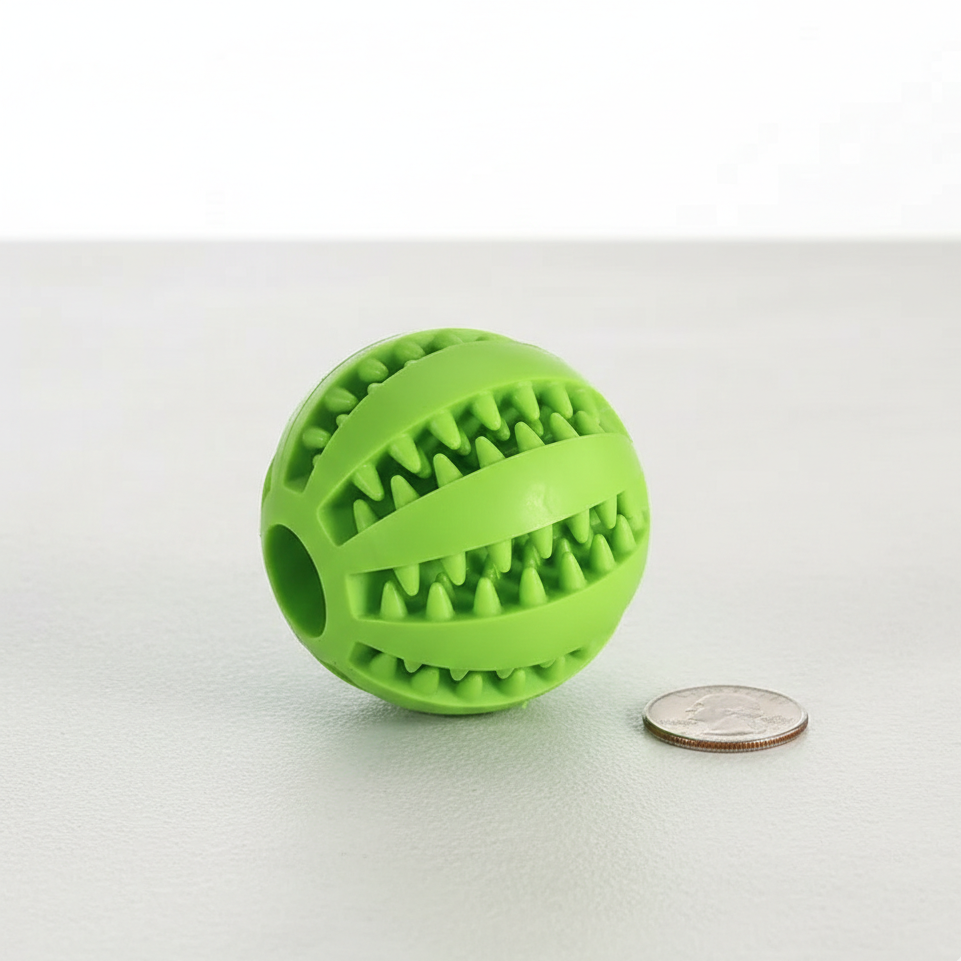 Extra-Tough Natural Rubber Dog Chew Ball – 5cm, Interactive
