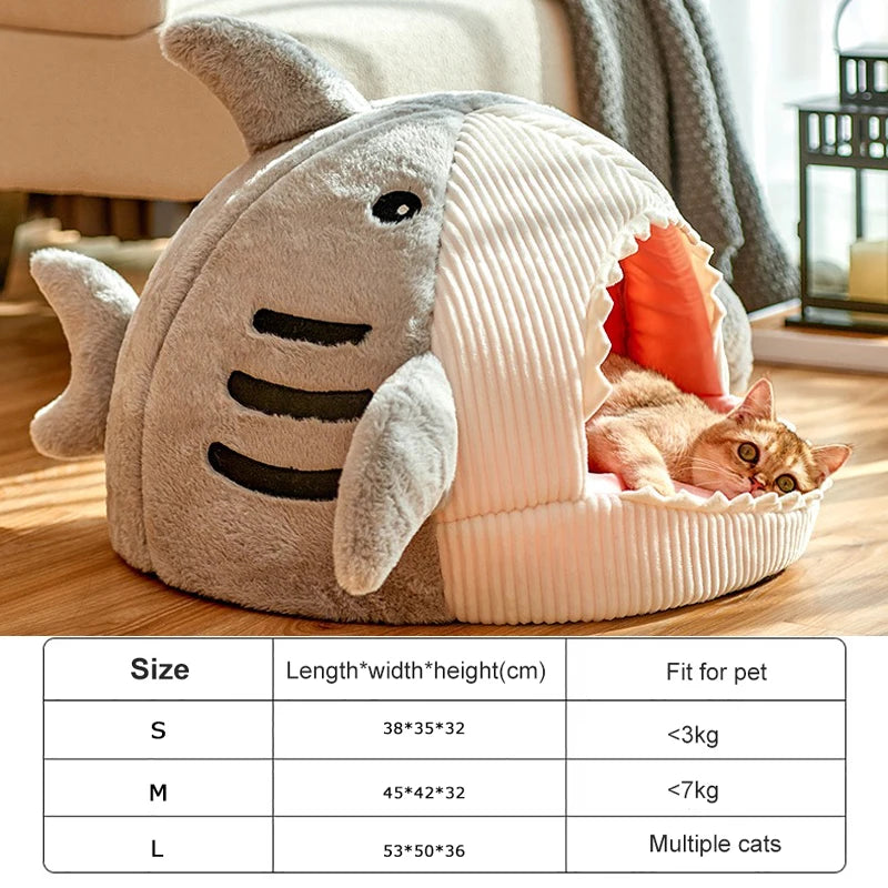 Enclosed Warm Cat Bed Cave – Cozy Nest for Kittens & Pets