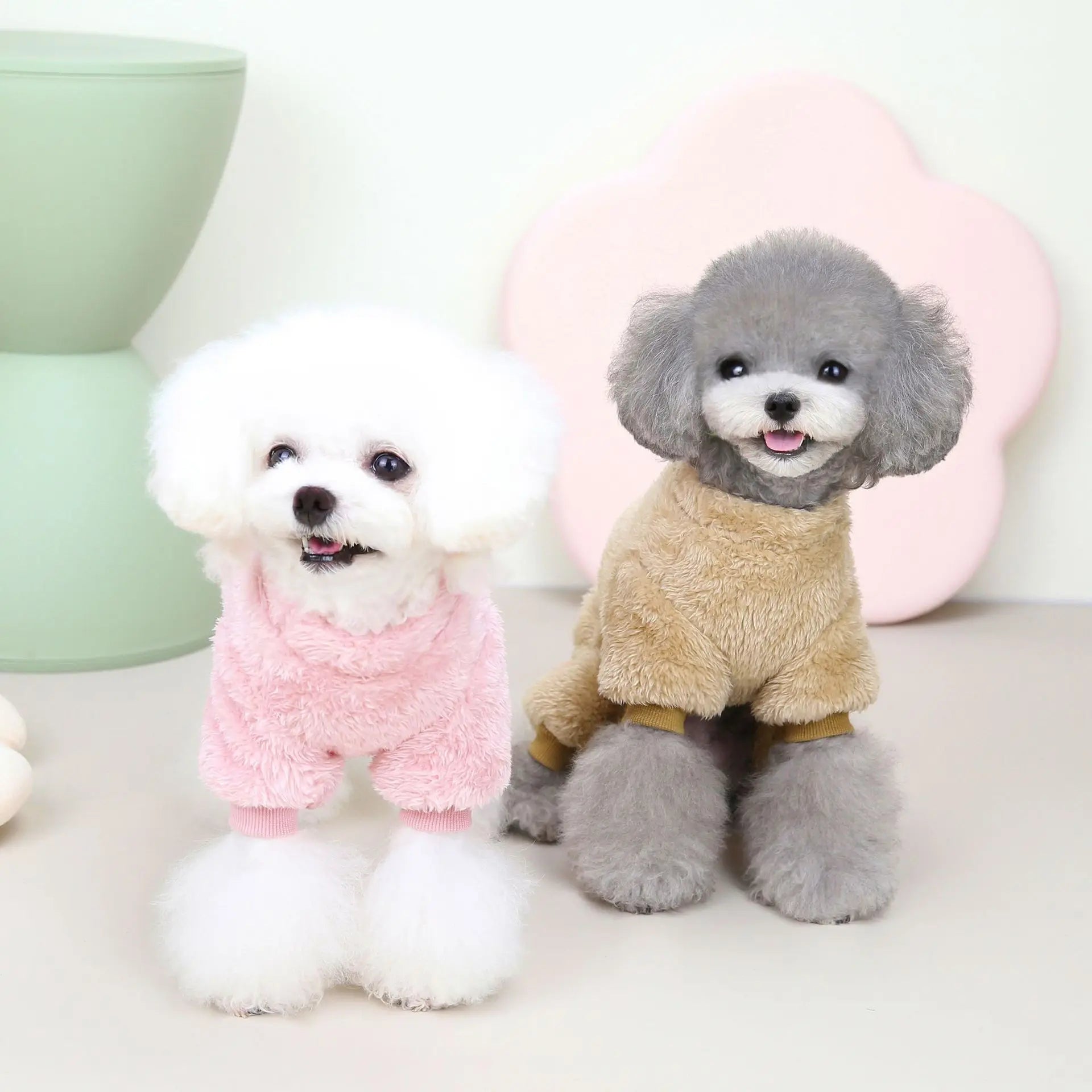 Winter Dog Jumpsuit Warm Flannel Outfit for Small Pets