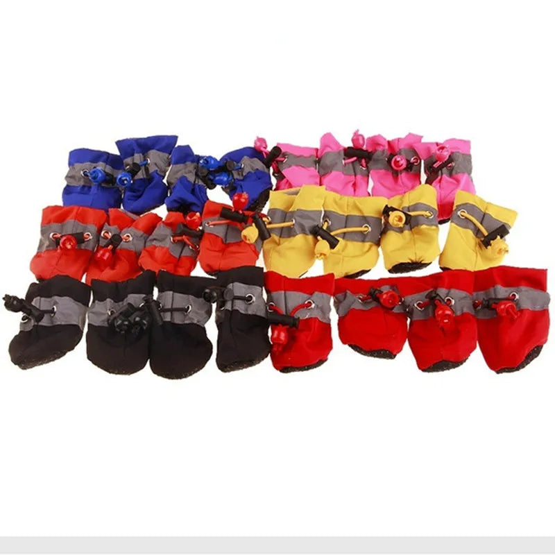 4Pcs Waterproof Anti-Slip Dog Shoes – Rain Boots for Pets