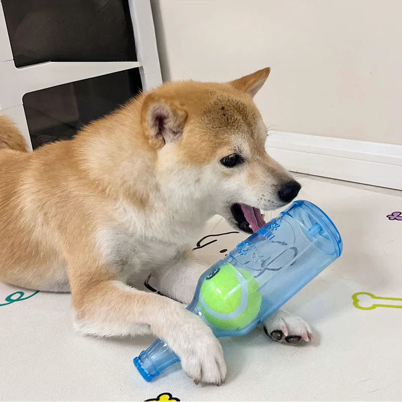 Pet Chew Toy TPR Bite-Resistant Beer Bottle with Tennis Ball
