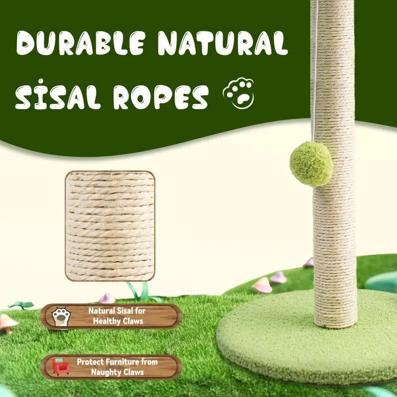 Funny Cat Toy Sisal Scratcher Climbing Post & Balls