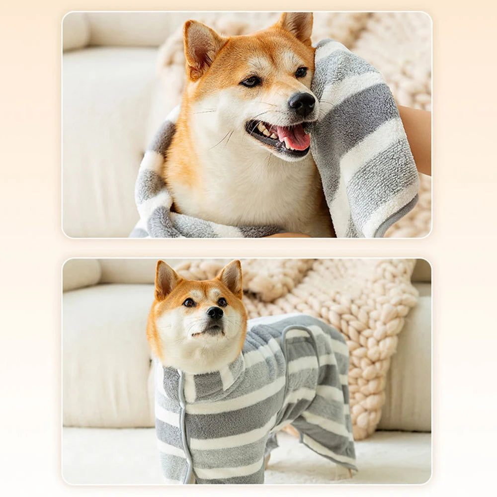 1PC Pet Bathrobe Quick-Dry Towel for Dogs & Cats, Absorbent