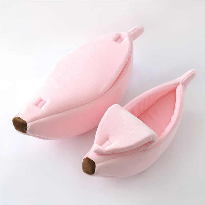 Cozy Banana Cat Bed – Cute, Warm, Durable & Portable Pet House