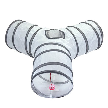 White Cat Tunnel Toy - Interactive Dragon Playground for Cats