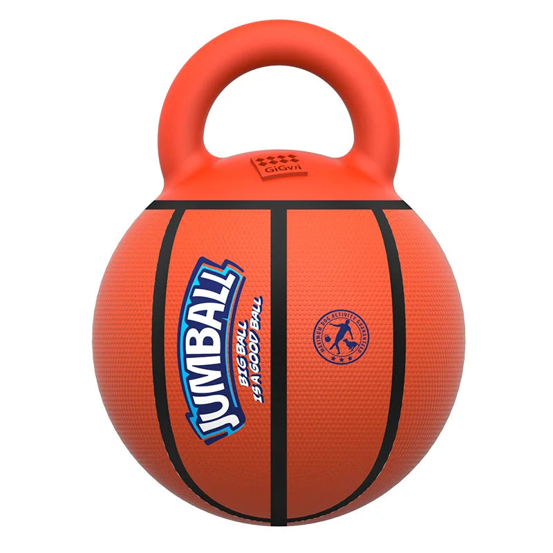 Dog Toy: Bite-Resistant Interactive Ball with Rubber Handle for Dogs