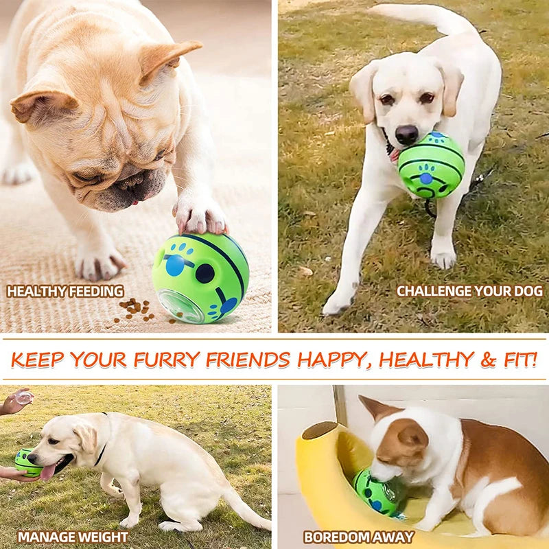 Interactive Food Dispensing Dog Toy Giggle Ball for Treats & Play