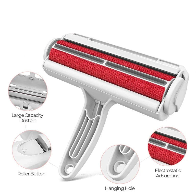 Pet Hair Remover Roller Brush – Cleans Fur from Couch, Car & Clothes