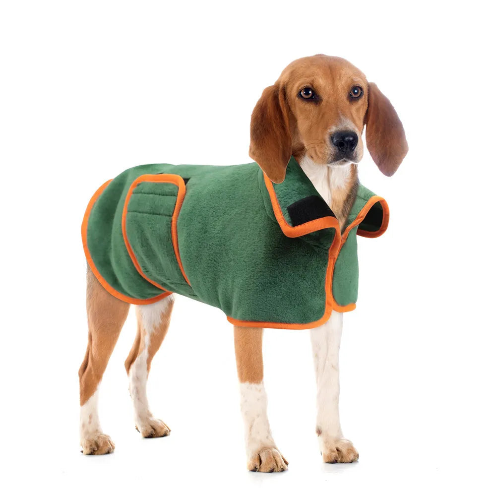 Absorbent Dog Bathrobe Towel Quick Dry Wrap for Pets