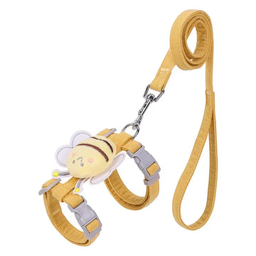 Cartoon Bee Pet Harness Leash Set for Small/Medium Dogs/ Cats