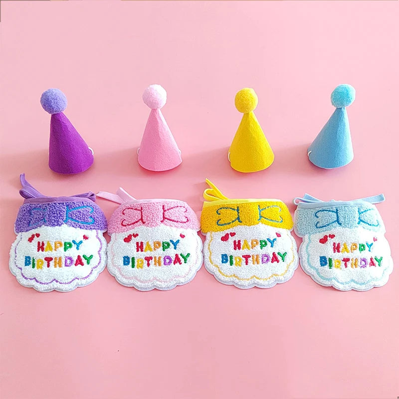 Pet Birthday Hat & Bib Set – Cute Costume for Cats & Dogs