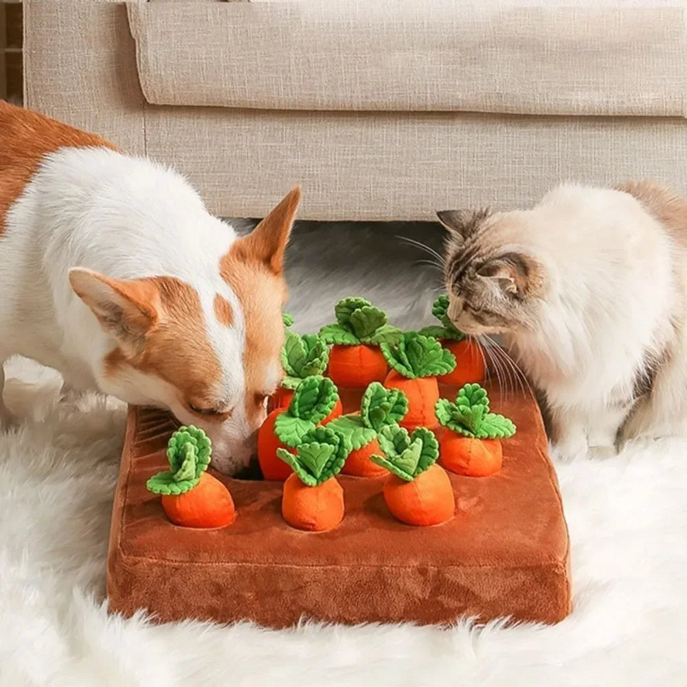 Carrot Plush Pet Vegetable Chew Toy