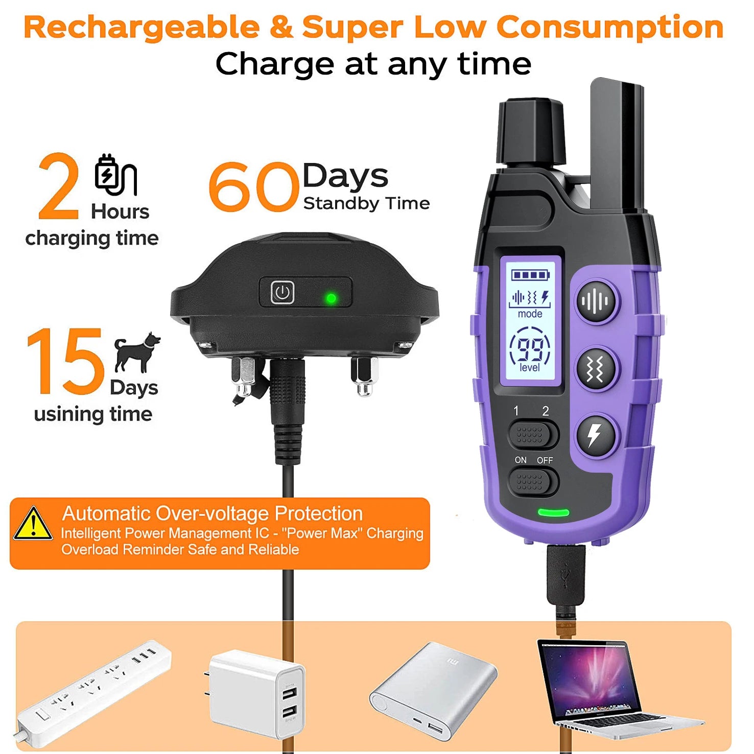 3300FT Electric Dog Training Collar - Remote Control & Waterproof