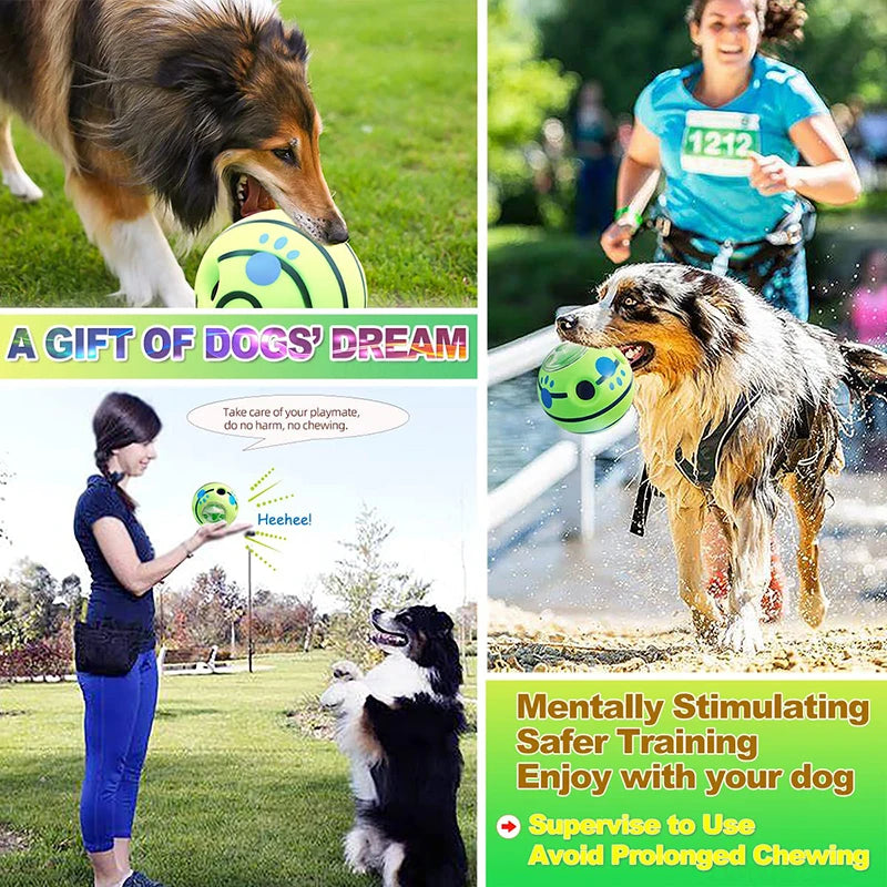 Interactive Food Dispensing Dog Toy Giggle Ball for Treats & Play
