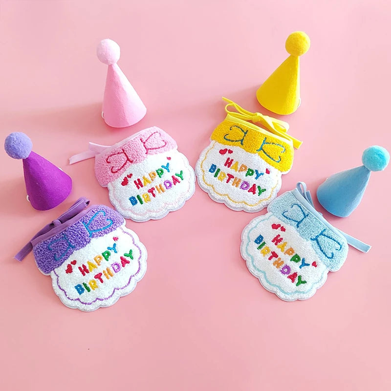 Pet Birthday Hat & Bib Set – Cute Costume for Cats & Dogs