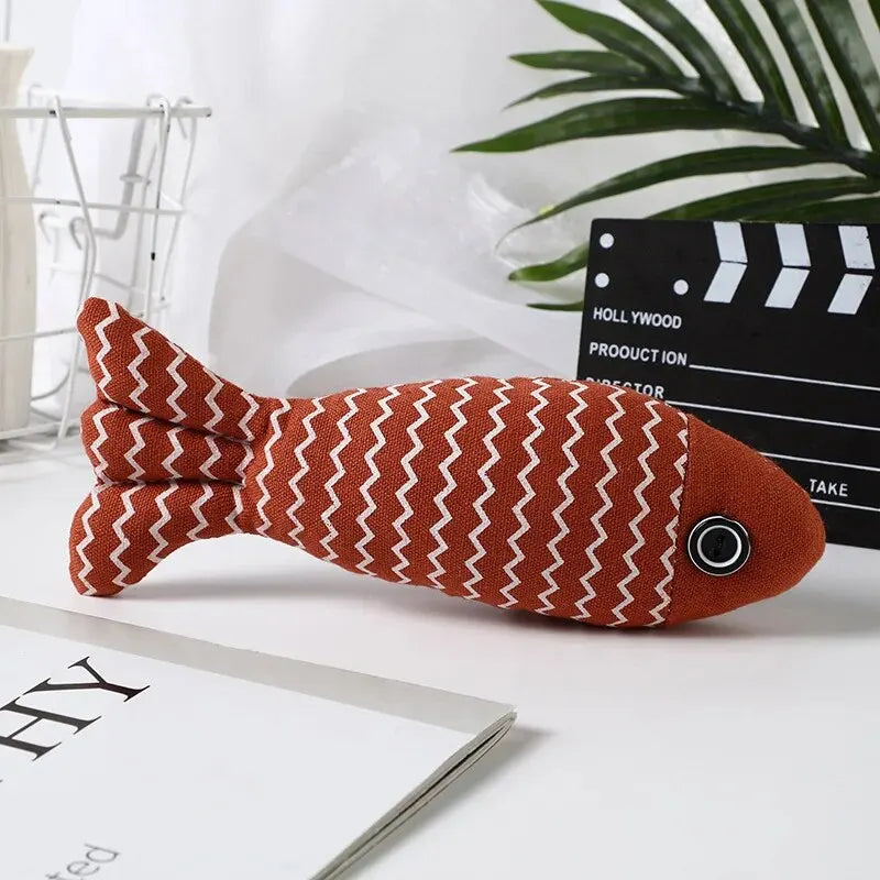 Cat Chew Toy – Linen Fish Pillow, Pet Training Simulation