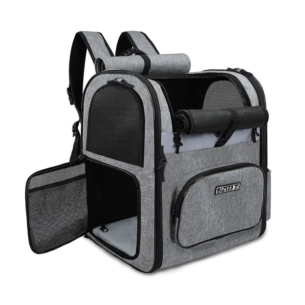 Double Shoulder Dog Carrier Backpack – Sturdy, Breathable, and Foldable