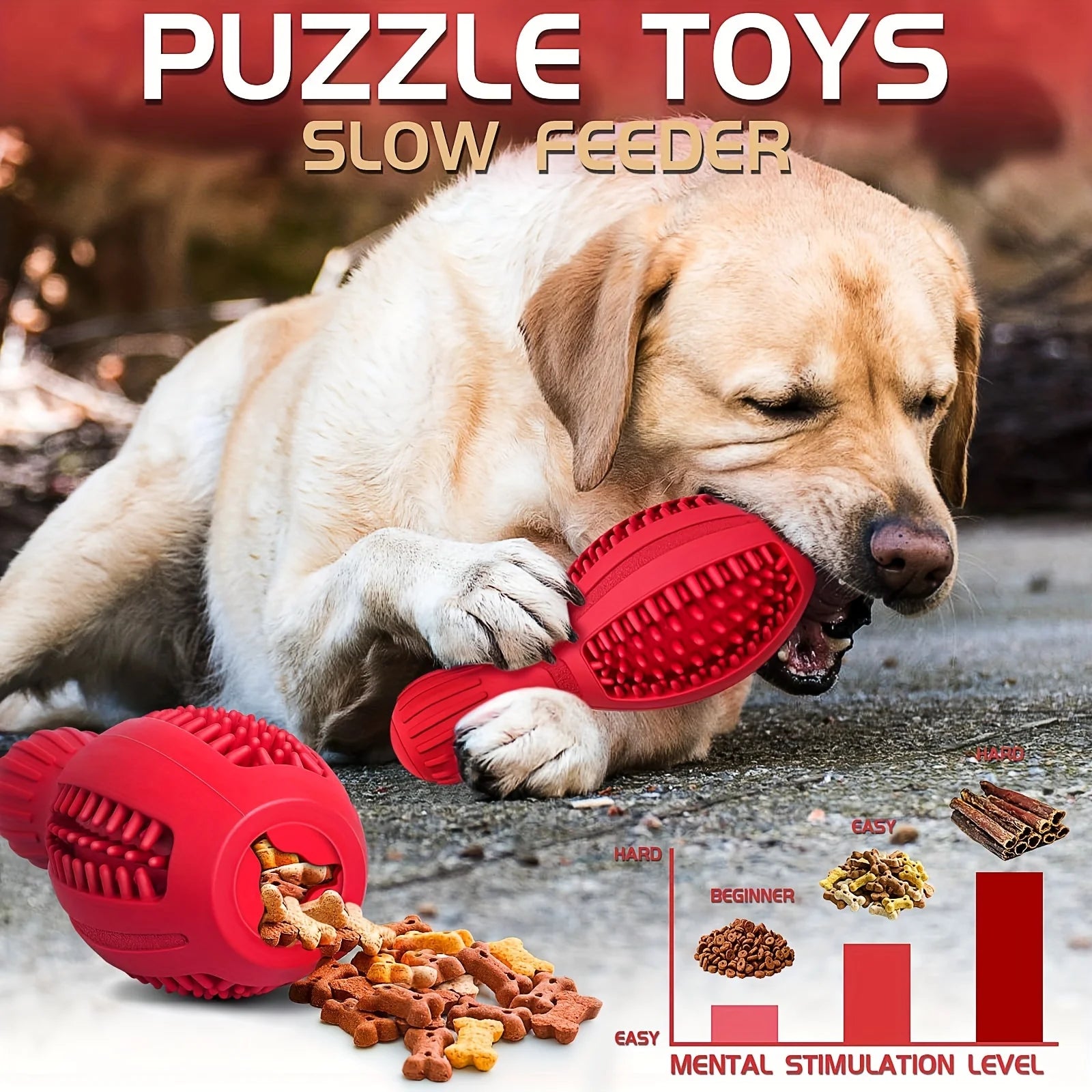 Durable Dog Chew Toy Dispenser with Slow-Feeding & Teeth Cleaning