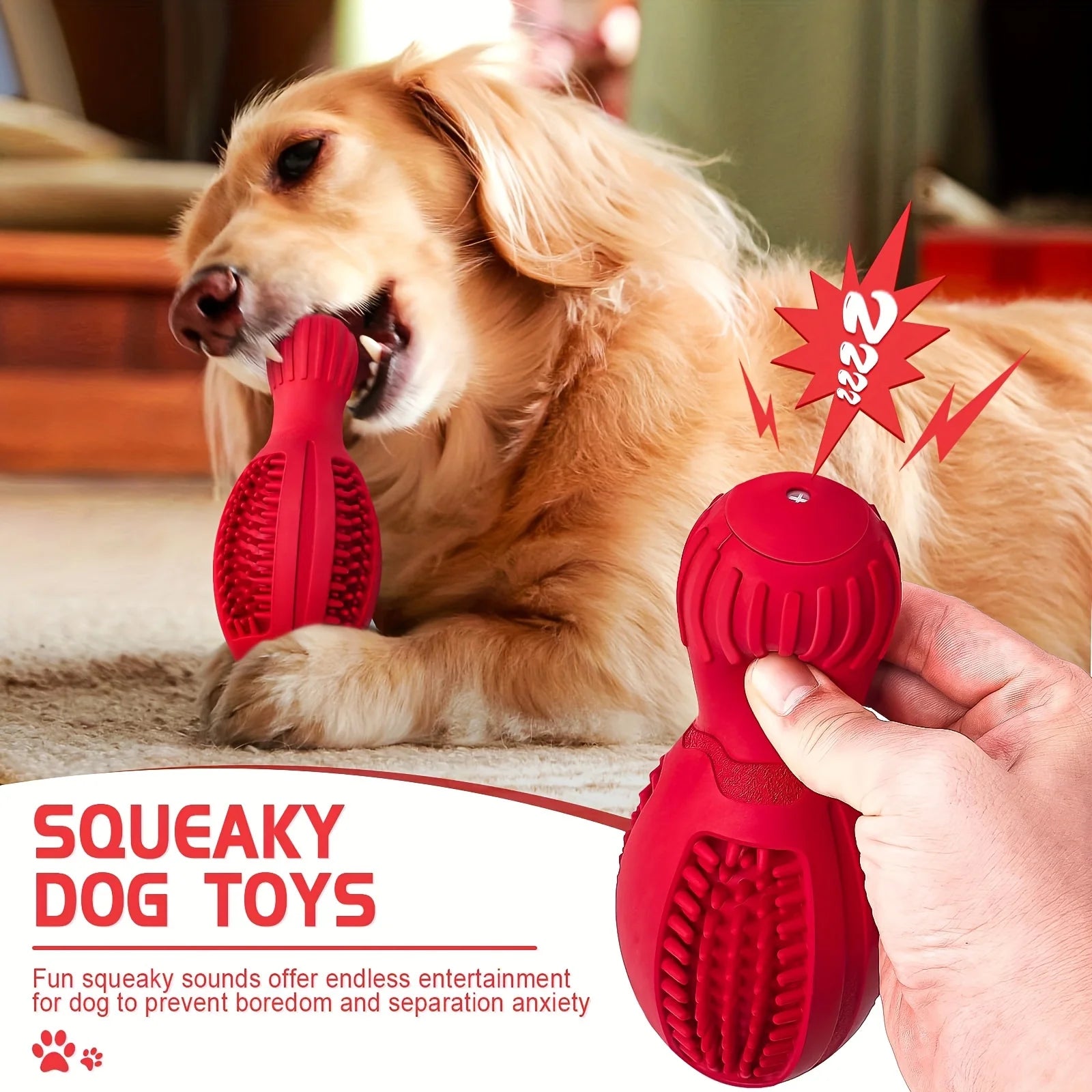 Durable Dog Chew Toy Dispenser with Slow-Feeding & Teeth Cleaning