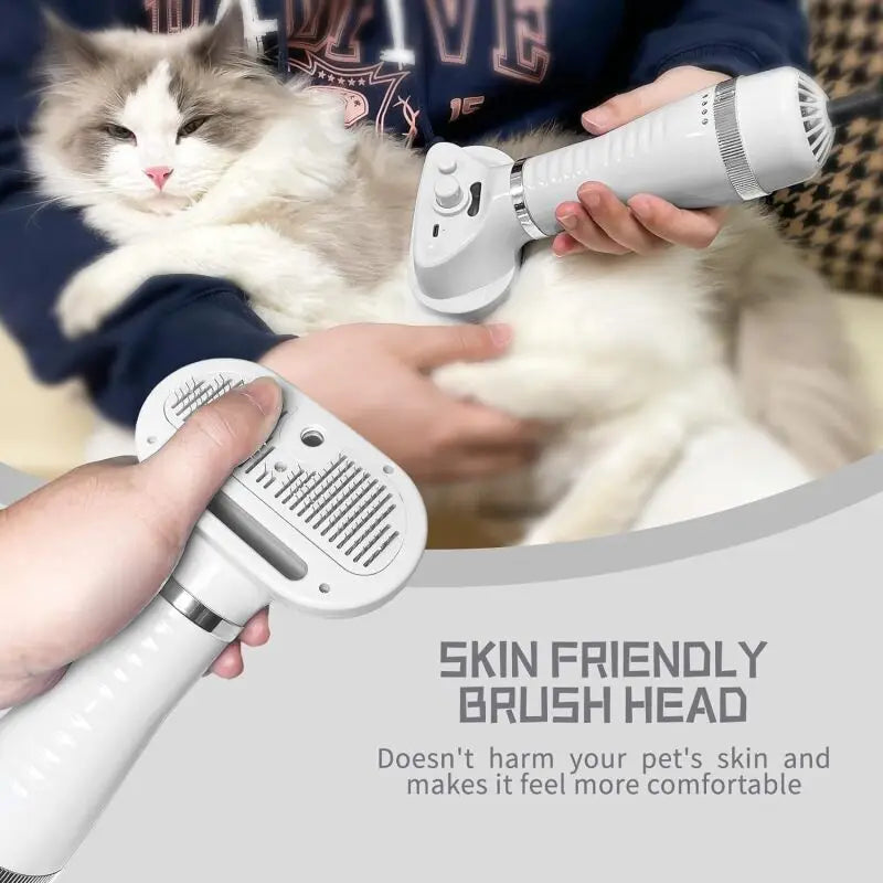 Quiet Pet Dog Dryer & Grooming Kit: Low Noise Hair Blower & Comb for Cats & Puppies