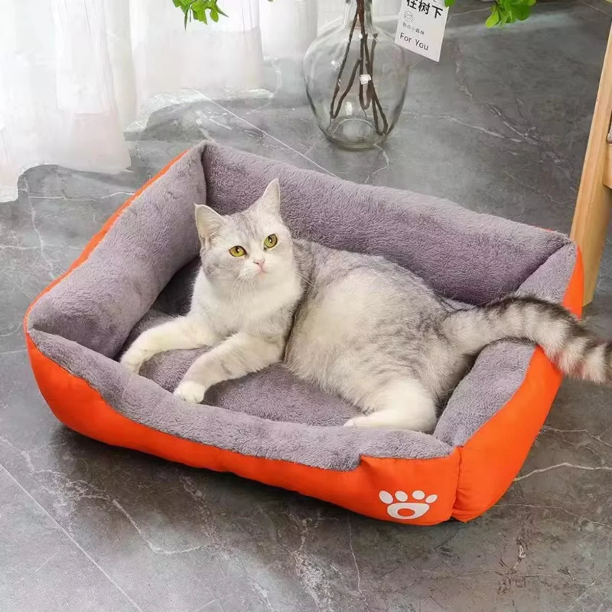 Colorful Square Winter Soft Warm Waterproof Dog/Cat Bed Mat