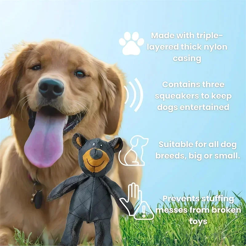 Indestructible Squeaky Plush Dog Toy – Ultra-Tough Chewer