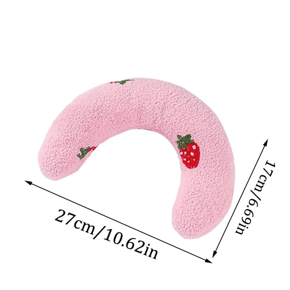 Soft Fluffy Cat Pillow, Half Donut Cuddler for Sleep