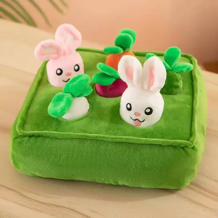 Carrot Plush Pet Vegetable Chew Toy