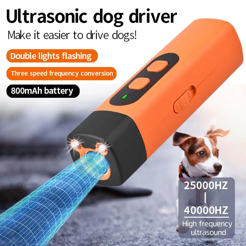 Rechargeable Dog Bark Deterrent | 25Khz Sonic Repeller | 50Ft
