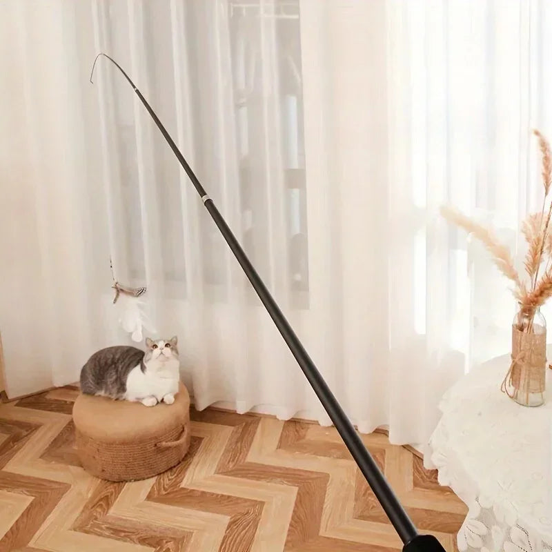 4-Section Telescopic Cat Rod – Metal, Extendable, Cartoon