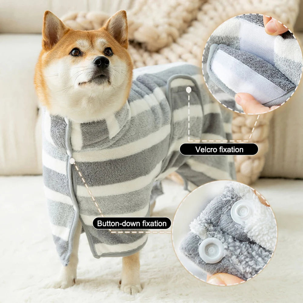1PC Pet Bathrobe Quick-Dry Towel for Dogs & Cats, Absorbent