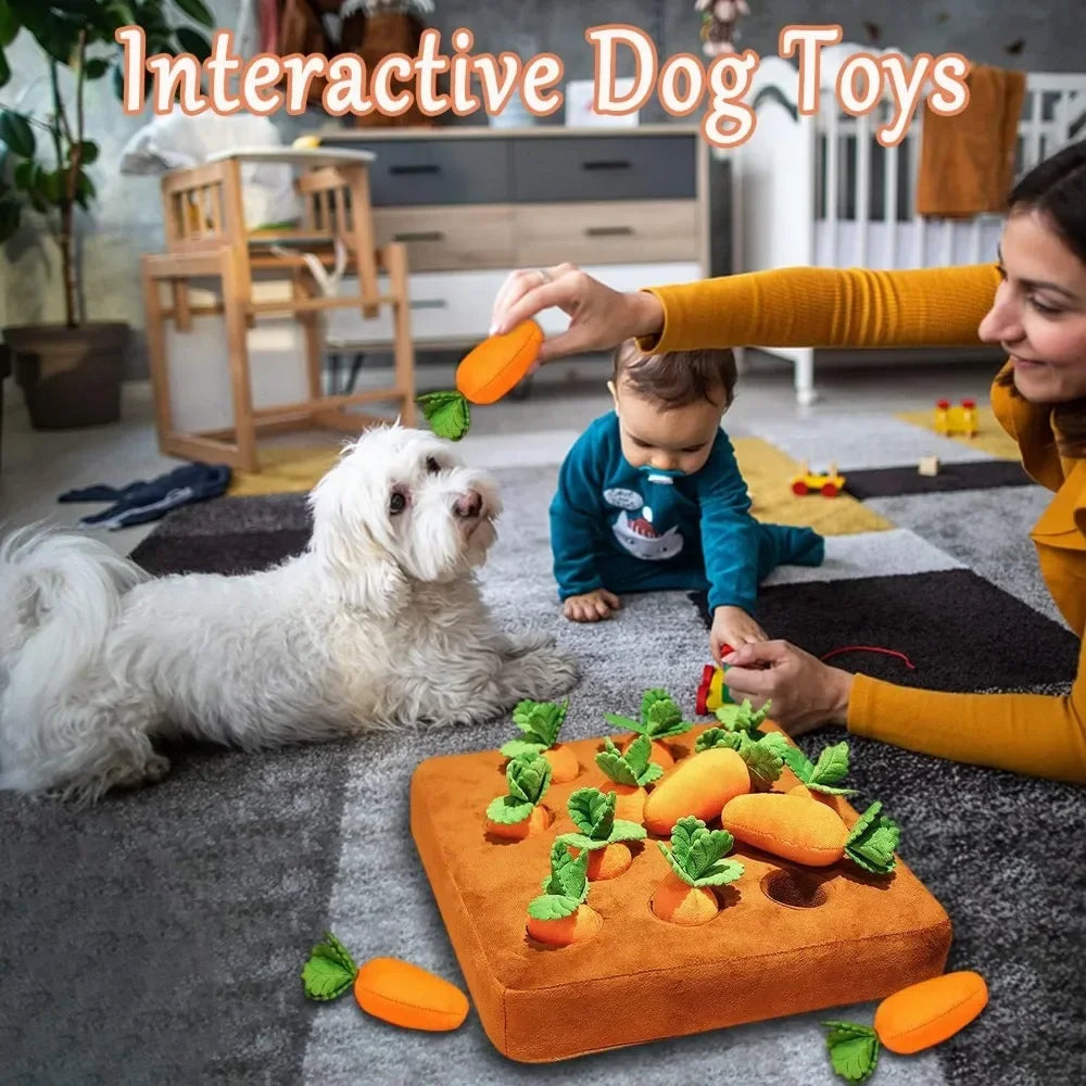 Carrot Plush Pet Vegetable Chew Toy