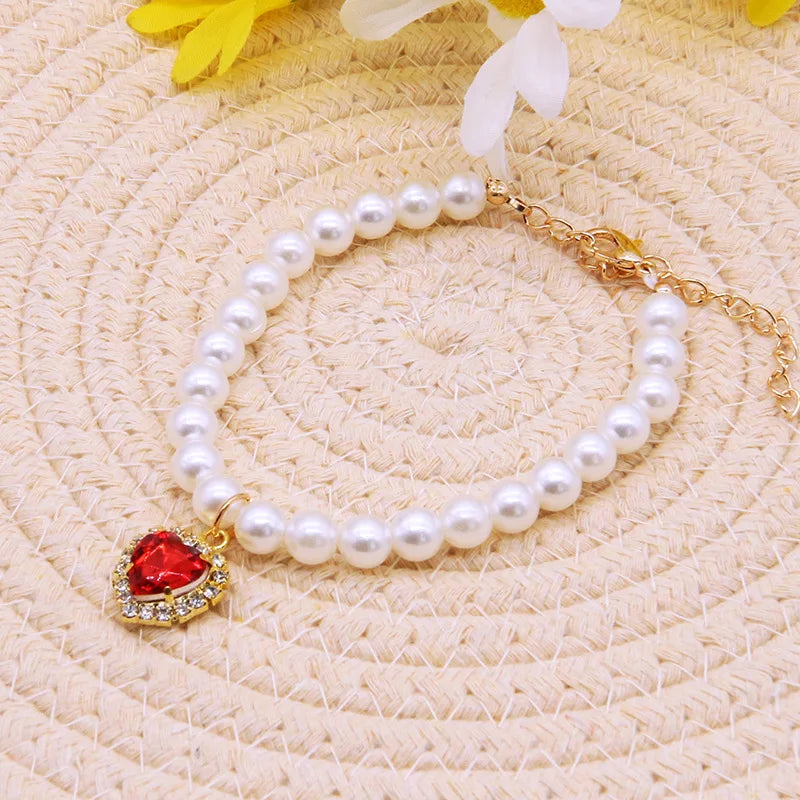 Pet Pearl Collar for Dogs & Cats – Cute Princess Chain