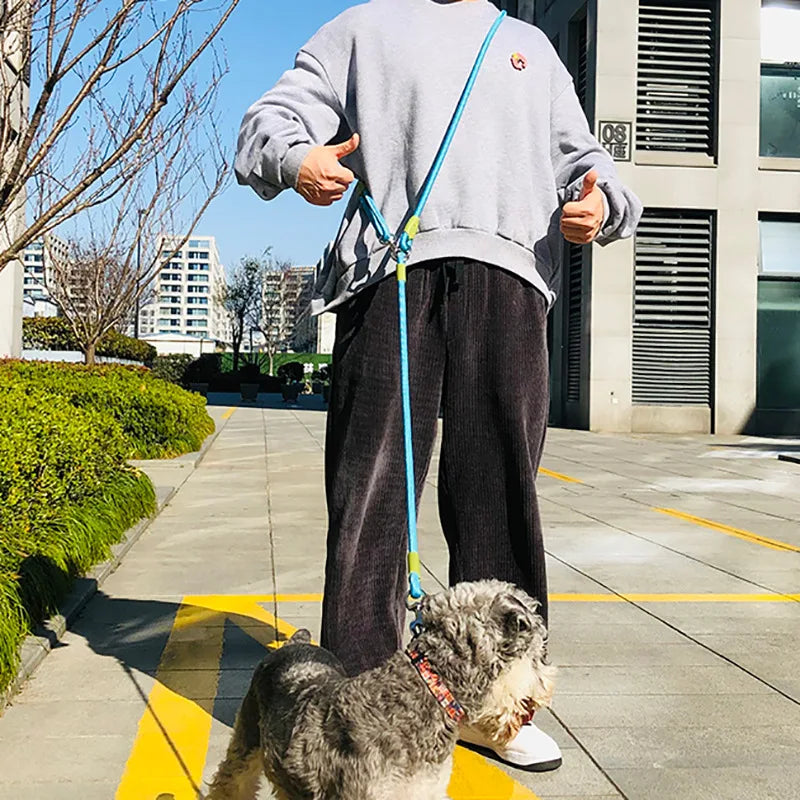 Reflective Nylon Dog Leash Hands-Free for Small Large Pets