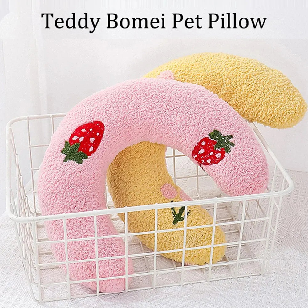 Soft Fluffy Cat Pillow, Half Donut Cuddler for Sleep