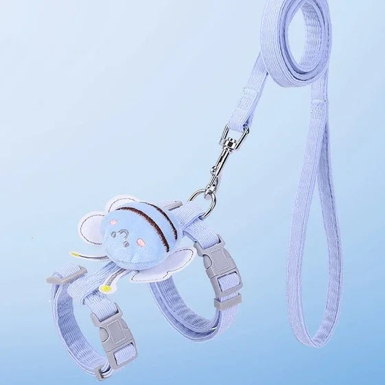 Cartoon Bee Pet Harness Leash Set for Small/Medium Dogs/ Cats